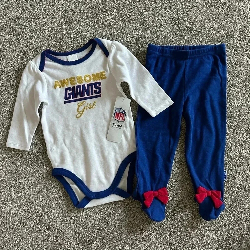 Infant Girls Size 6-9 Months New York Giants Onesie/Pants